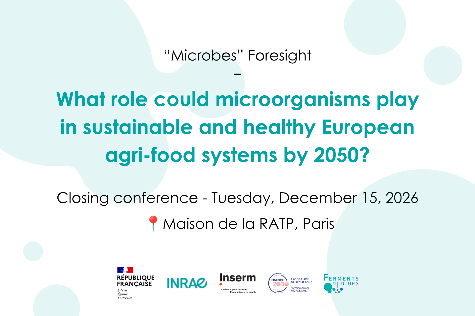 Read more about the article [SAVE THE DATE] Closing conference of the “Microbes” foresight study